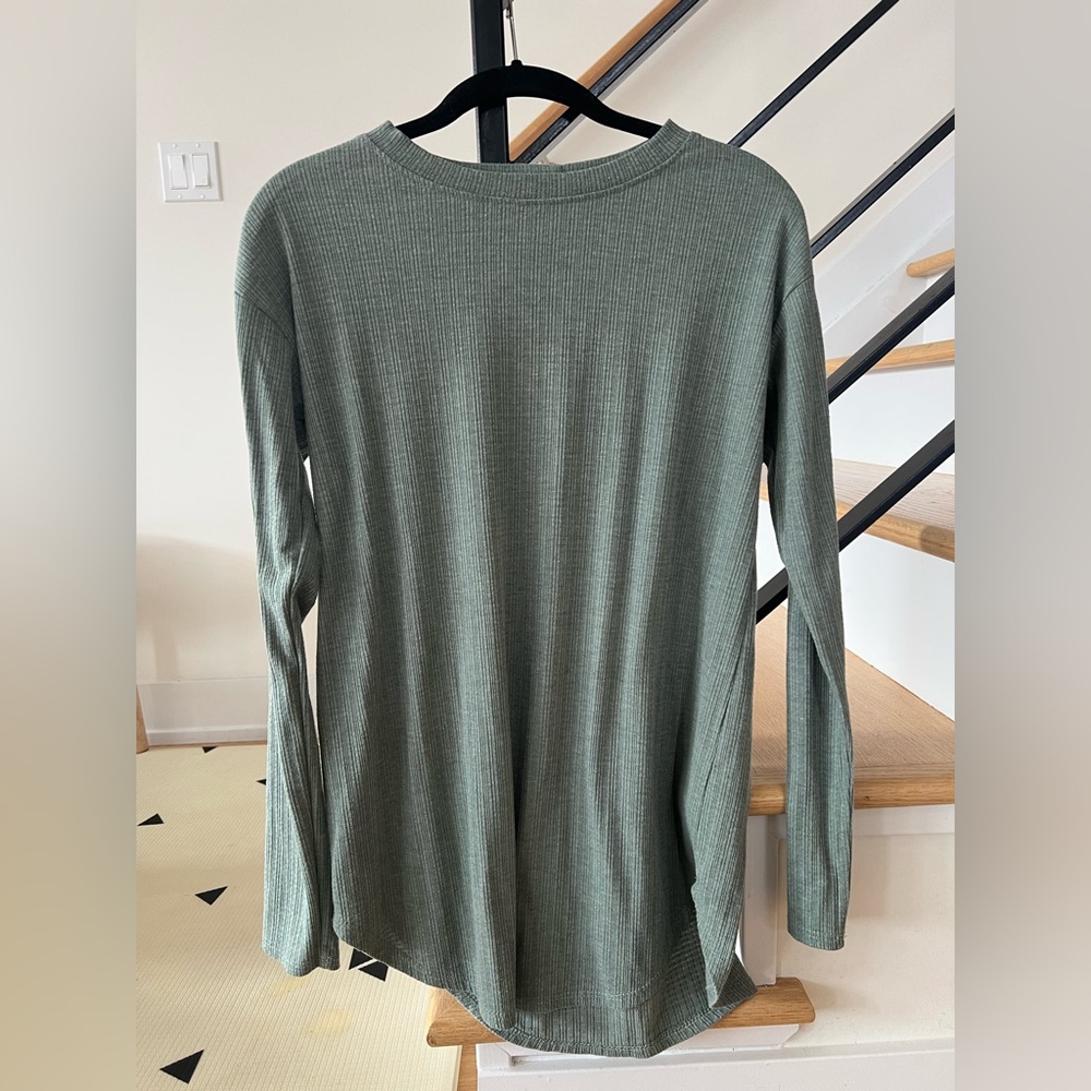 First Love Sage Green Knit Top - bump friendly!